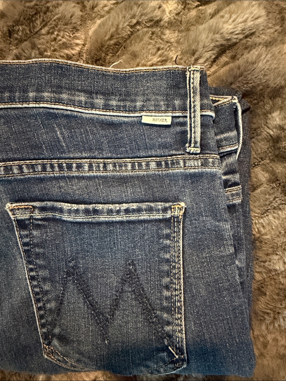 MOTHER Insider Crop Step Fray Straight-Leg Mid-Blue Denim Jeans Sz 29